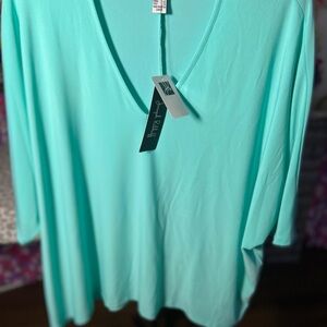 Joseph Ribkoff Green 3/4 Sleeve Oversized Blouse